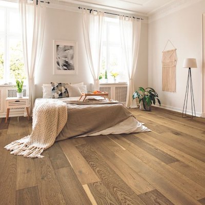 hardwood flooring in a bright Moline bedroom
